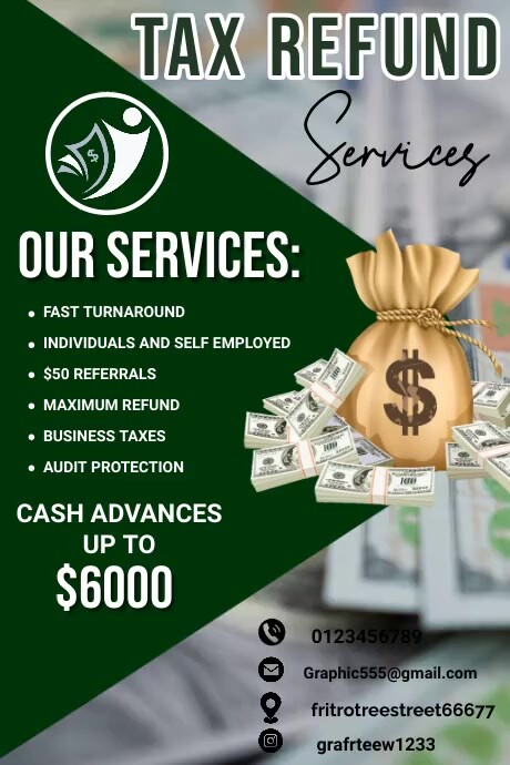 Refund Advertisement Examples tax refund flyers Template | PosterMyWall