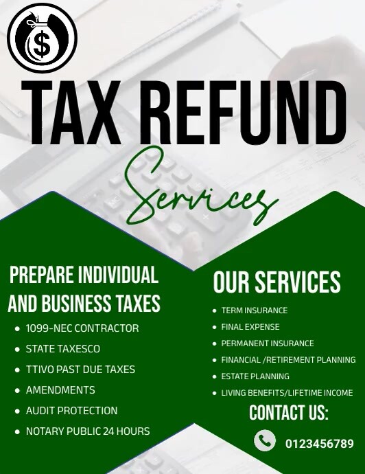 tax refund flyers Template PosterMyWall