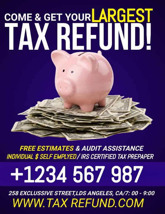 Refund Advertisement Examples Tax refund services Instagram Flyer Template | PosterMyWall
