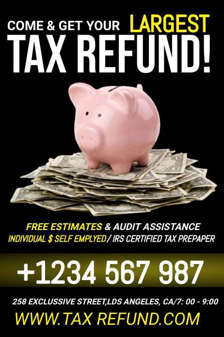Refund Advertisement Examples Tax refund services Instagram Flyer Template | PosterMyWall