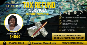 Tax refund services Instagram Flyer Imagem partilhada do Facebook template
