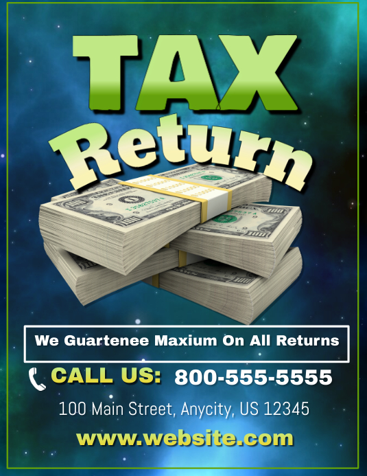 Tax Return Template PosterMyWall
