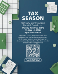 Turquoise Tax Season Planning Flyer Template