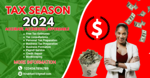 Żółty Tax Preparation Services Facebook Shared Image Template