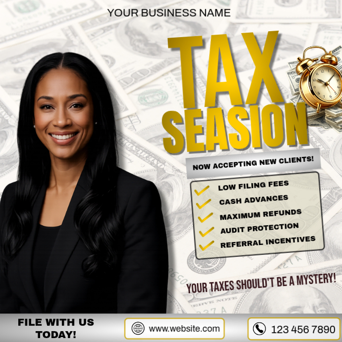 Tax Season Services Fast Refunds Guaranteed Template | PosterMyWall