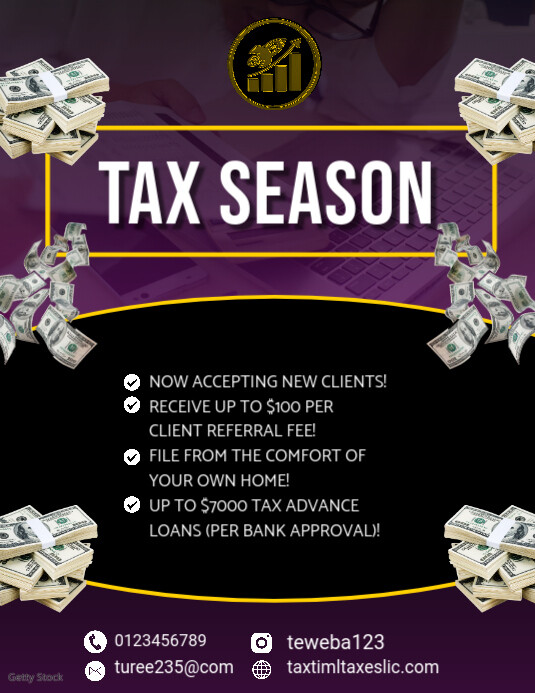 Tax Service , Tax Season flyers, tax. tax preparation, tax