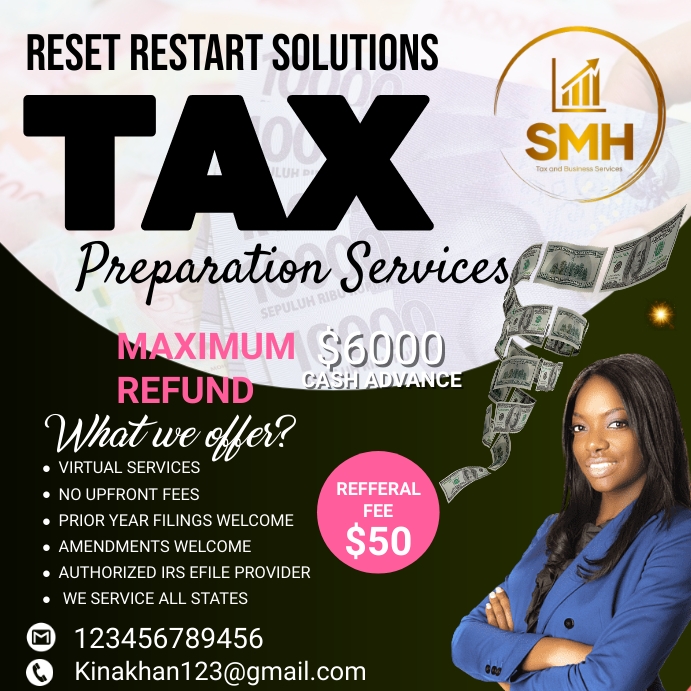 tax service flyer Instagram na Post template