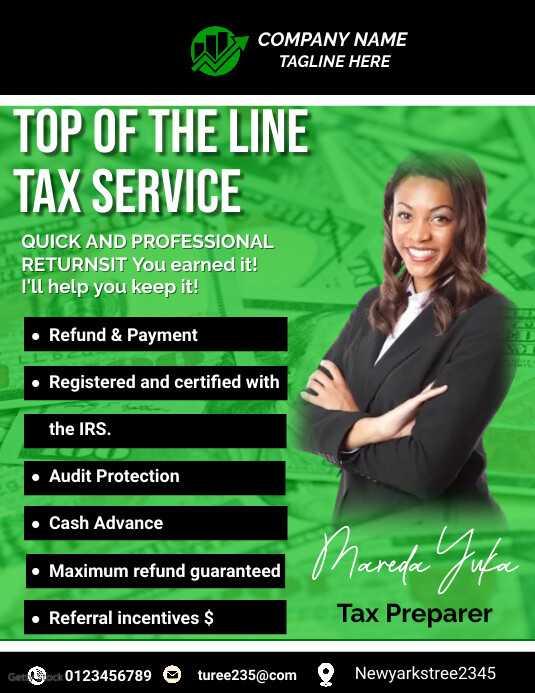 tax service flyer Pamflet (Letter AS) template