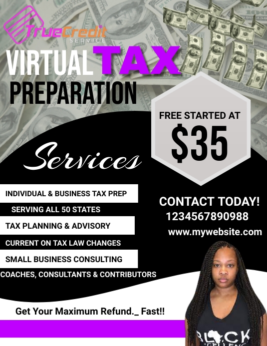 Tax Service flyer Løbeseddel (US Letter) template