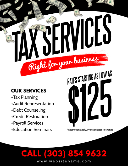 Tax Services Flyer Templat PosterMyWall