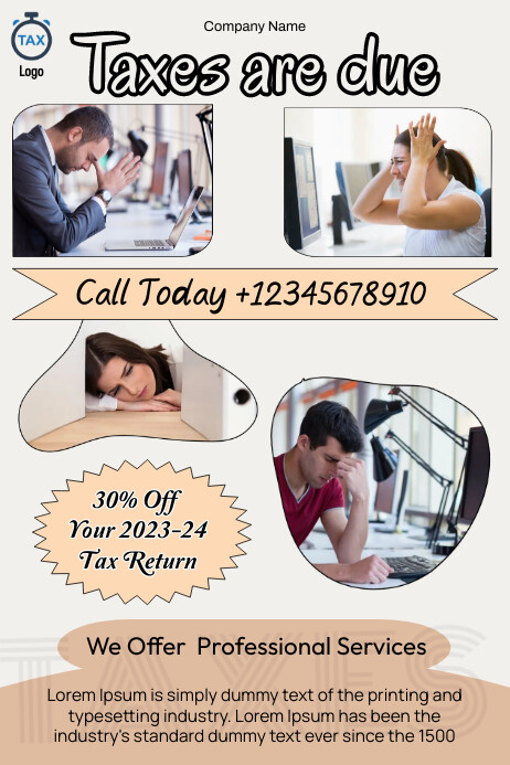 Tax Due Sign Taxes Are Due Poster Posters Template | PosterMyWall