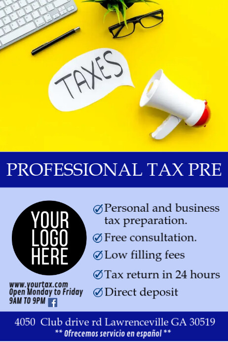 Taxes Template Postermywall