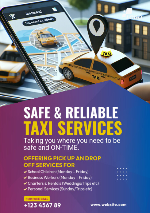 Copy of Taxi Booking Flyer Template | PosterMyWall