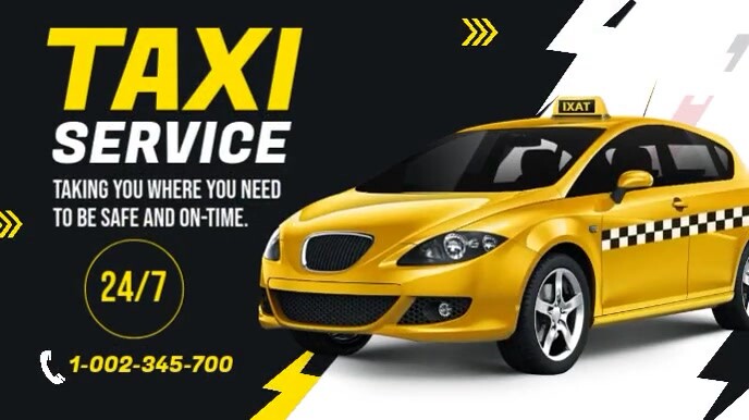 Taxi Service Banner Ad Ekran reklamowy (16:9) template