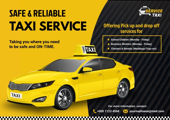 Taxi service Instagram post Postcard template