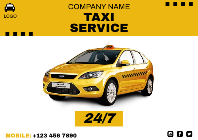 Card Driving Post Design Taxi Service Postcard Template | PosterMyWall
