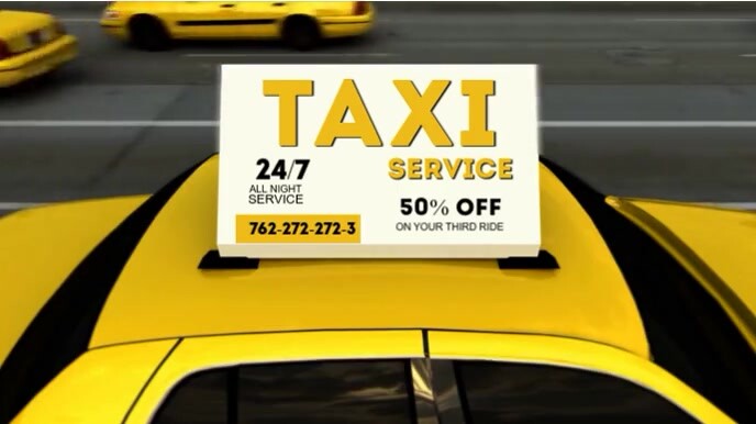 TAXI SERVICE VIDEO AD Цифровой дисплей (16 : 9) template