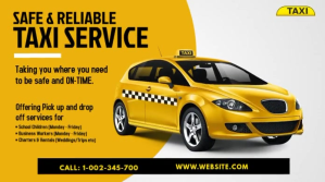 Taxi Services Ad Publicación de Twitter template