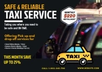 Taxi Services Post Card Design Cartolina template