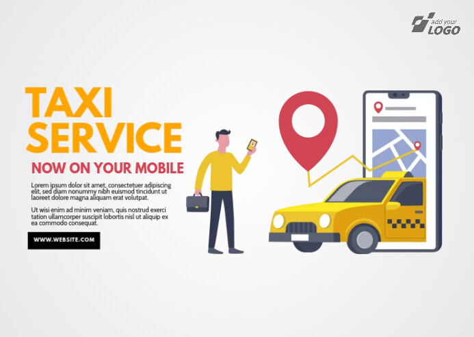 Taxi Services Postcard Poskaart template