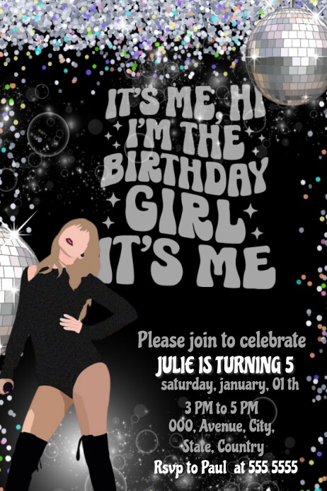 Taylor Swift invitation template Poster