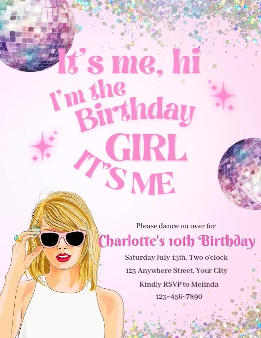 Taylor Swifts Era birthday invitation templat Template PosterMyWall