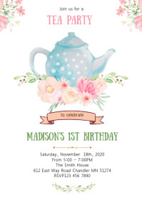 36 420 Tea Party Invite Customizable Design Templates Postermywall