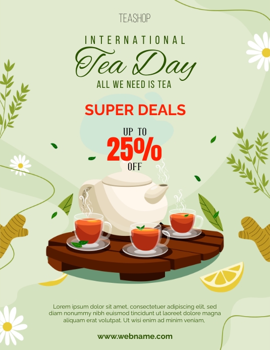 Simple Tea Ad tea day ad template | PosterMyWall