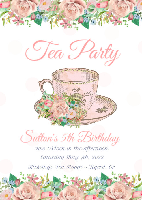 Tea Cup Invitation Template