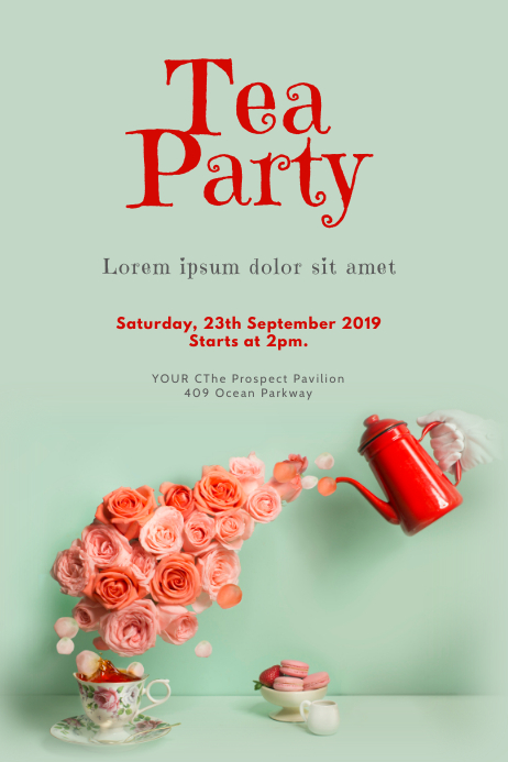 C pia De Tea Party Flyer Template PosterMyWall tea-party-flyer-template-editable-event-flyer-poster-etsy