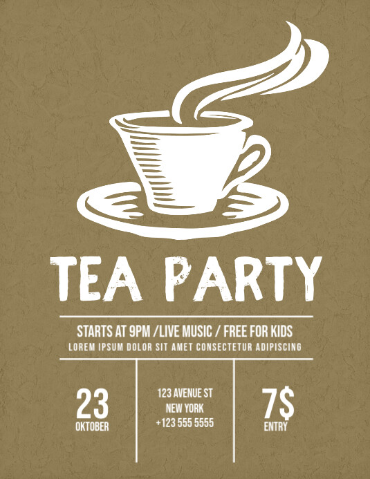 Tea Party Flyer Template PosterMyWall
