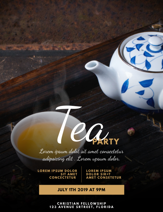 Tea Party Flyer Template PosterMyWall