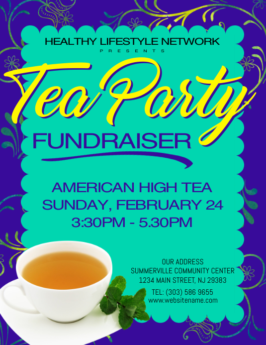 Tea Party Fundraiser Flyer Template PosterMyWall