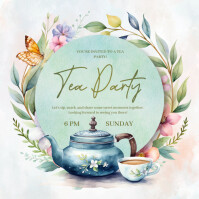 Tea Party Instagram Post template
