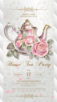 Tea Party Invitation Instagram Story template