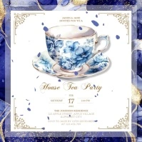 Tea Party Invitation Instagram Post template