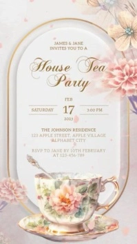 Tea Party Invitation Instagram 快拍 template