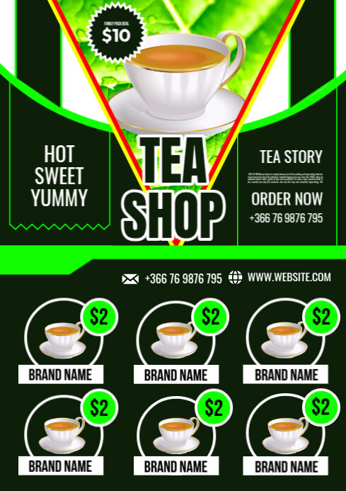 Tea Store Template Tea shop Template | PosterMyWall