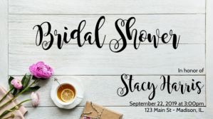 Tea Time Bridal Shower Digitalt display (16:9) template