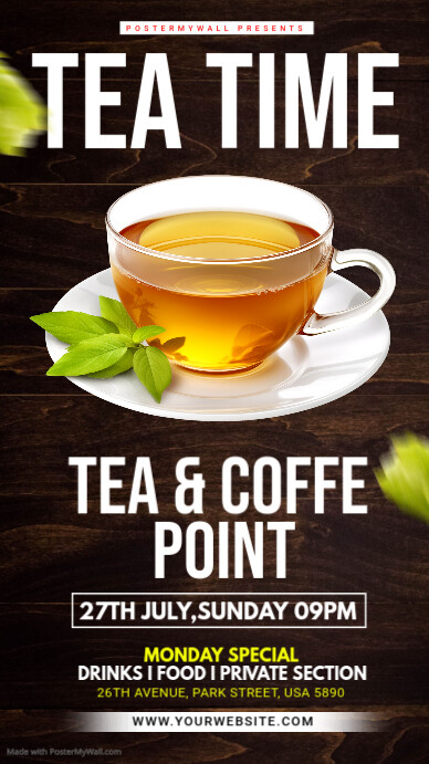 Promo Tea Time TEA TIME Template | PosterMyWall