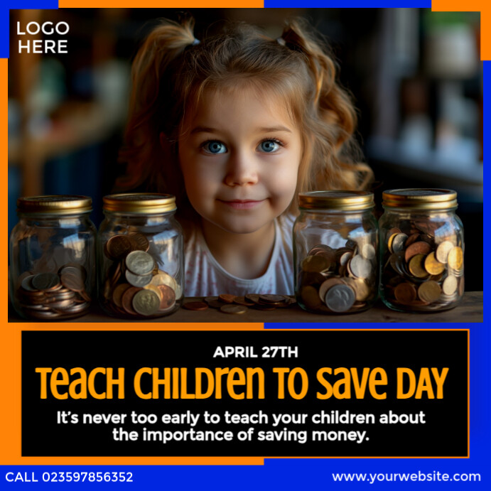 Teach Children To Save Day Instagram Post template