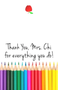 Teacher's Appreciation Card Half Page Wide template