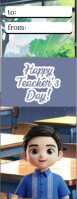 Teacher's Day Bookmark Halfbladsy Brief template