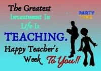 Teacher's Week Design Postcard template