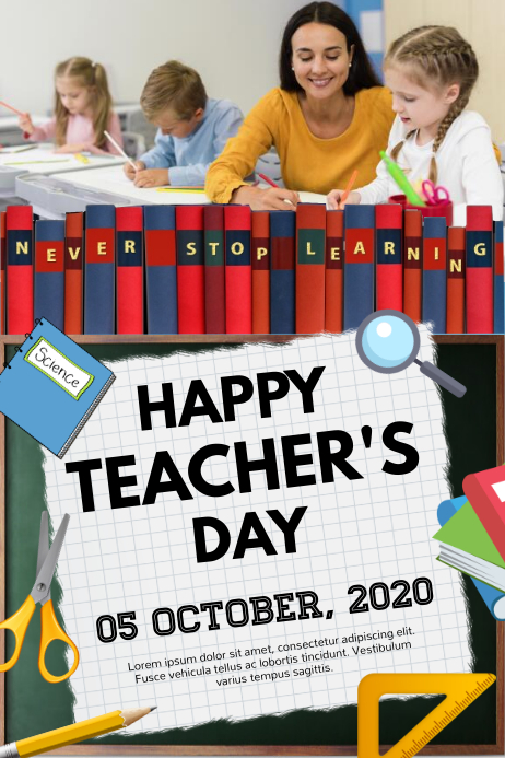 teacher, teacher's day, world teacher's day Poster template