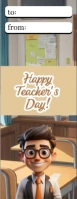 Teacher's Day Bookmark Halv side Letter template