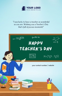 Teacher's Day Flyer Half Page Wide template