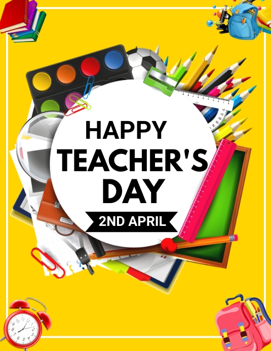 teacher, teacher's day, happy teacher's day Ulotka (US Letter) template