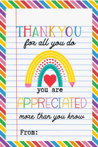 Teacher Appreciated tag Thank you for alll do Banner 4 x 6 fod template