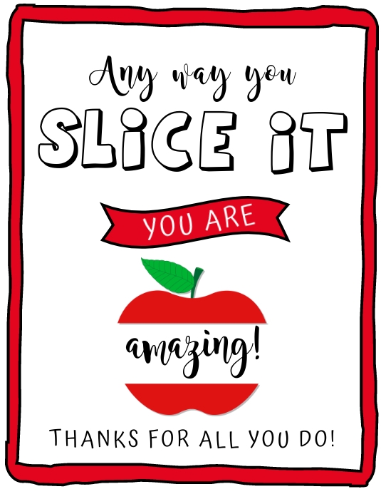 Teacher Appreciation - Apple Volante (Carta US) template